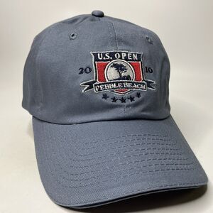 US Open Pebble Beach 2010 Cap Hat USGA Member Adjustable New Blue Gray Strapback